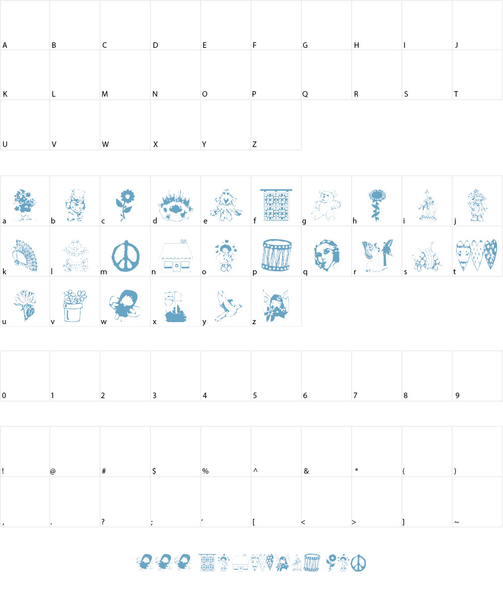 AEZ Anastacia's Dings Font Character